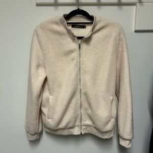 White/Ivory Sherpa Bomber Jacket